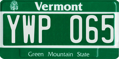 VT license plate YWP065