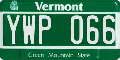 VT license plate YWP066