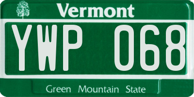 VT license plate YWP068
