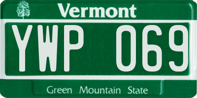 VT license plate YWP069