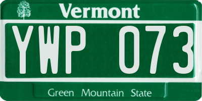 VT license plate YWP073