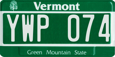VT license plate YWP074