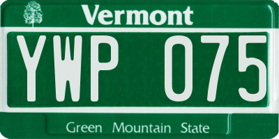 VT license plate YWP075