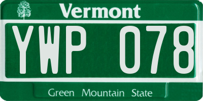 VT license plate YWP078