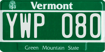 VT license plate YWP080