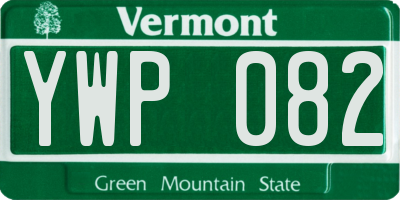 VT license plate YWP082