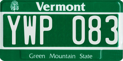 VT license plate YWP083