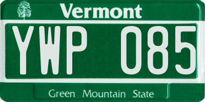 VT license plate YWP085