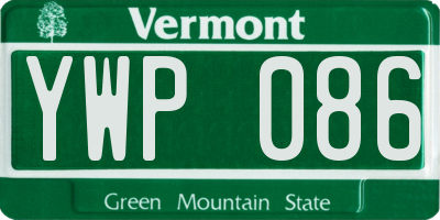 VT license plate YWP086