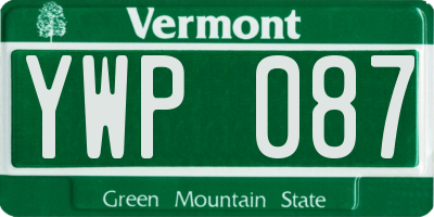 VT license plate YWP087