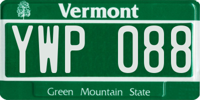 VT license plate YWP088