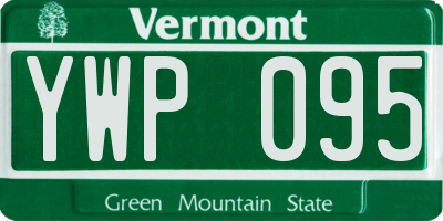 VT license plate YWP095