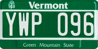 VT license plate YWP096