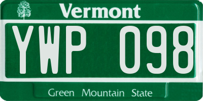 VT license plate YWP098