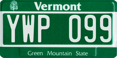 VT license plate YWP099