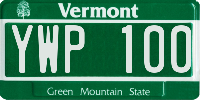 VT license plate YWP100