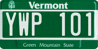 VT license plate YWP101