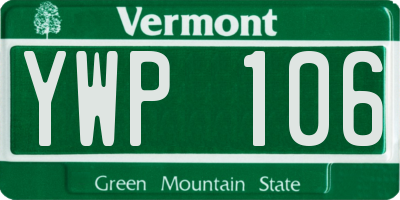 VT license plate YWP106