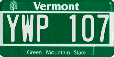 VT license plate YWP107
