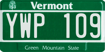 VT license plate YWP109