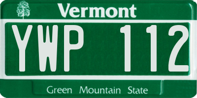 VT license plate YWP112