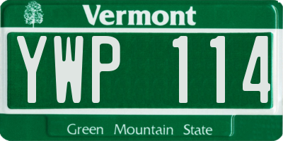 VT license plate YWP114