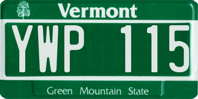 VT license plate YWP115