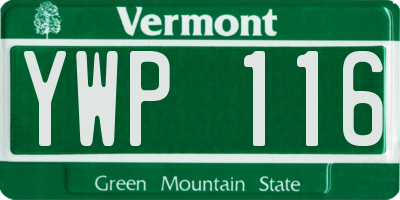 VT license plate YWP116