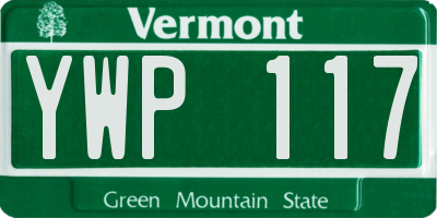 VT license plate YWP117