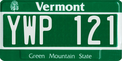 VT license plate YWP121
