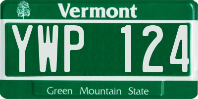 VT license plate YWP124