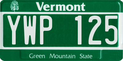 VT license plate YWP125