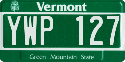 VT license plate YWP127