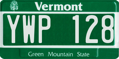VT license plate YWP128