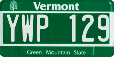 VT license plate YWP129