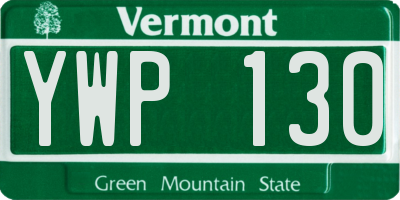 VT license plate YWP130