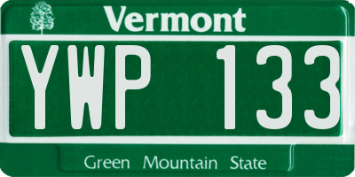 VT license plate YWP133