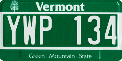 VT license plate YWP134