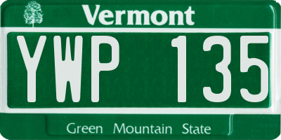 VT license plate YWP135