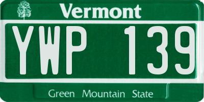 VT license plate YWP139