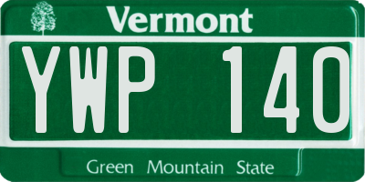 VT license plate YWP140