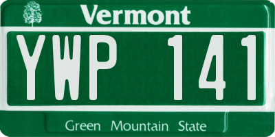 VT license plate YWP141