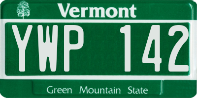 VT license plate YWP142