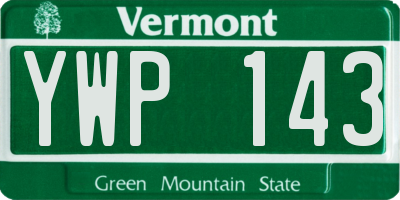VT license plate YWP143