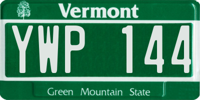 VT license plate YWP144