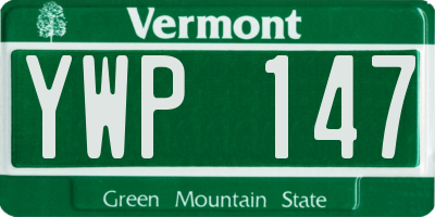 VT license plate YWP147