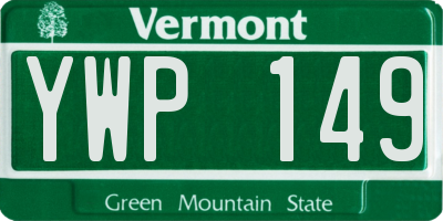 VT license plate YWP149