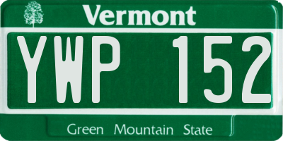 VT license plate YWP152