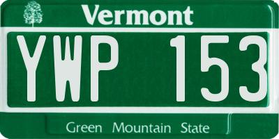 VT license plate YWP153