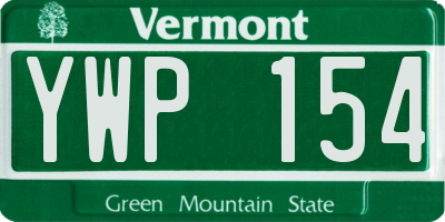 VT license plate YWP154